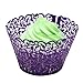 BETOP HOUSE Vine Lace 50-Piece Cupcake Wrappers, Purple