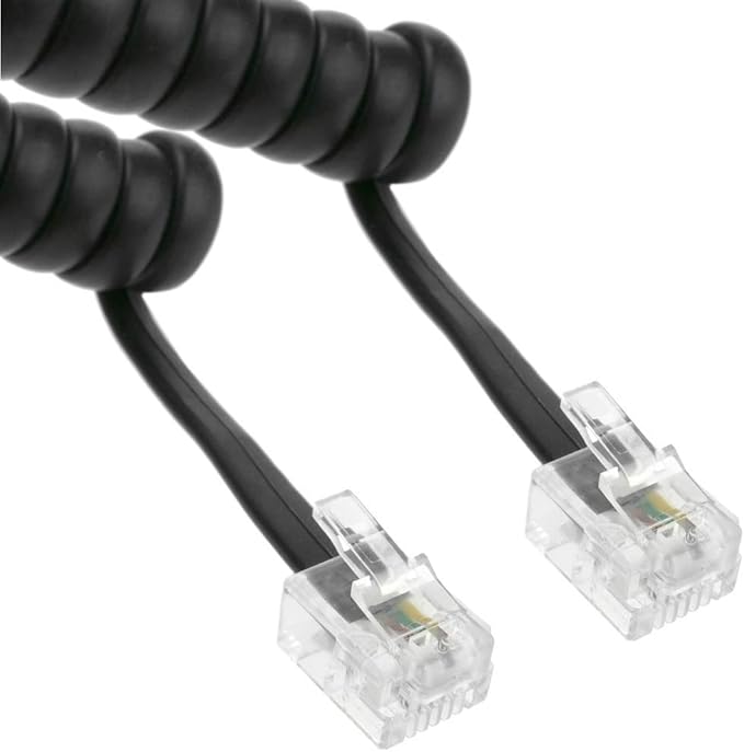 BeMatik Curly phone cord and RJ11 4 wire 1m Amazon.co.uk Electronics