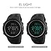 Men's Digital Watches Japanese Quartz Movement 50M Waterproof Rubber Strap Dress Watch Sport Wrist Watches
