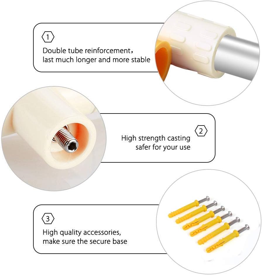 MEETWARM Handicap Rails Foldable Toilet Grab Bar Handles Bathroom Seat Support Bars Flip-Up Grab Arm Hand Grips Safety Handrails for Elderly Disabled Pregnant Anti Slip Shower Assist Aid: Home Improvement