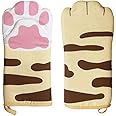 Oven Mitts Kitchen Cooking Baking Heat Resistant Cat Glove, 1 Pair Claw