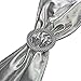 WELMATCH Metallic Silver Spandex Chair Bands Sashes - 100 pcs Wedding Banquet Party Event Decoration Chair Bows Ties (Metallic Silver, 100 pcs)