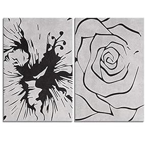 signwin 2 Panel Canvas Wall Art Black and...