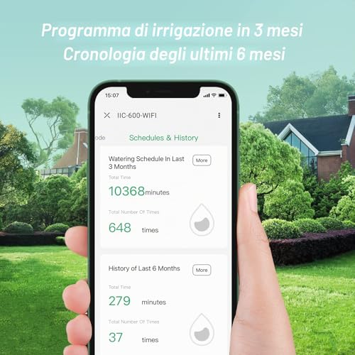 Inkbird IIC-600 WiFi Irrigation Control Unit 6 Zones, Automatic Watering System for Garden, Integrated Non-Volatile Memory Irrigation Timer, Support Manual Mode