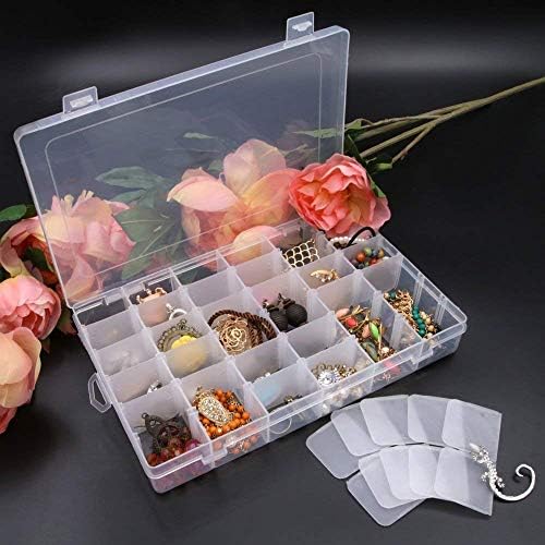 Krevia 36 Grid Cells Plastic Multipurpose Jewelry Organizer Storage Box - Transparent - 1pc