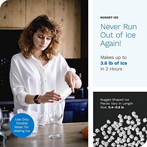 HOmeLabs Countertop Nugget Ice Maker Stainless Steel With Touch