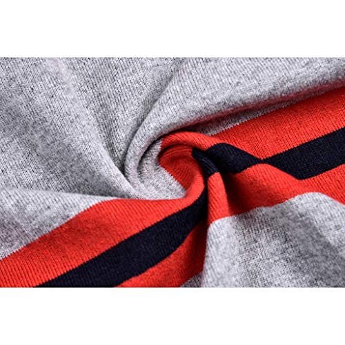 Dry fit Polo Shirts for Men Short Sleeve Regular Fit Striped Polo Shirt with Pocket Mens Casual Summer 2019 Red - Thumbnail 2