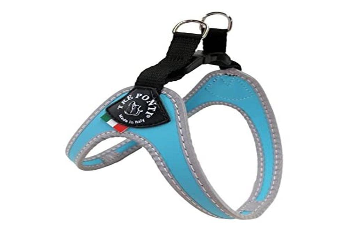 Tre Ponti Fibbia Small Dog Harness, 1 cm, Light Blue