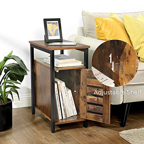VASAGLE Lowell Side Table, Multipurpose Storage with Open Shelf