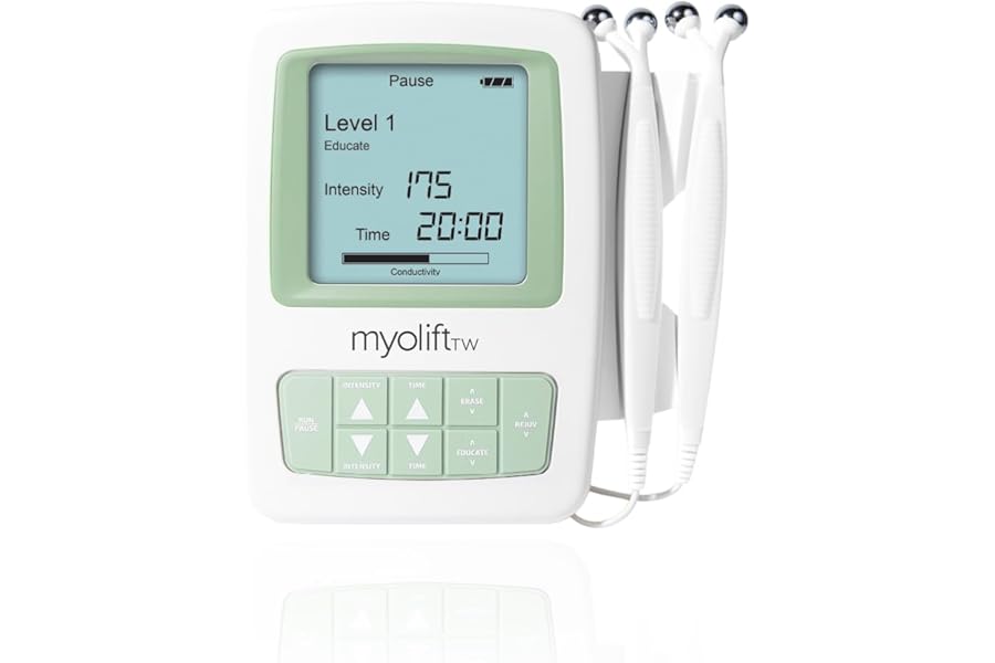 7e Wellness MyoLift TriWave Microcurrent Facial Device for Face Lifting & Toning with Conductive Gel, Probes, Masks – 3-Wave Technology for Skin Firming, Smoothing & Circulation – Face & Neck Care