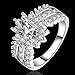 NYKKOLA Fashion Elegant 925 Silver Jewelry Austrian Crystal Sunflower Lucky Ring Wedding Ring(O)