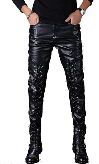mens faux leather pants amazon