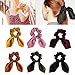Souarts 8/12PCS Hair Scarf Ponytail for Women Satin Elastic Bow Hair Scarf Scrunchies Hair Bands Hair Scrunchy Ties Hair Accessories for Women Girls (12 PCS-Solid Color)
