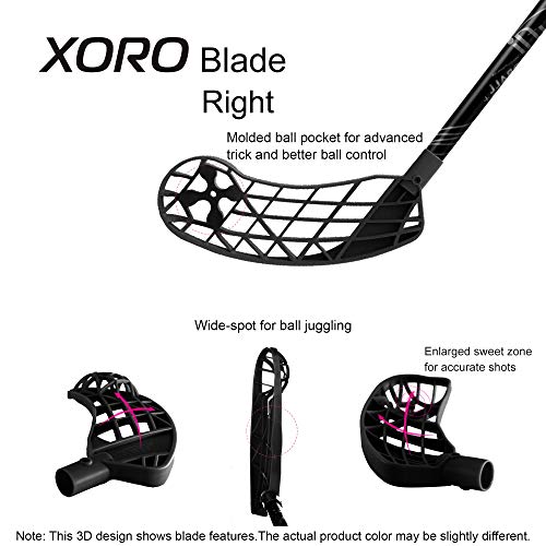 ACCUFLI Floorball Zorro Stick XORO Z80 Right 36inch (Black) Sporting Goods Team Sports Hockey