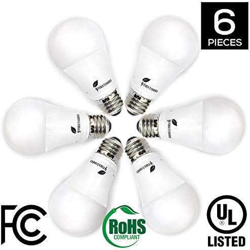 Fluxtronics A19 LED Light Bulb, 75 Watt to 100 Watt Equivalent (11.2W), 1100 Lumens, Warm White (3000K), Non-Dimmable A19 LED Bulbs, E26 Base, UL Listed, 3 Years Warranty, 6-Pack