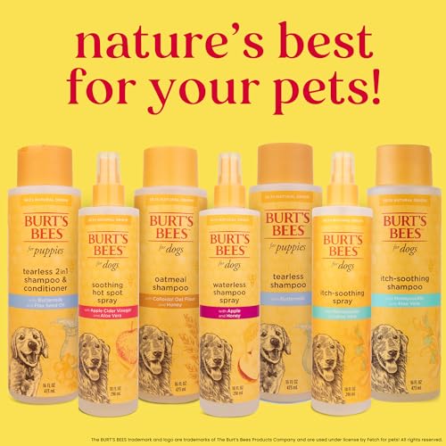 BURT’S BEES FOR PETS ITCH SOOTHING SHAMPOO WITH HONEYSUCKLE, 95% NATURAL ORIGIN FORMULAS, DOG SHAMPOO FOR ITCHY DOGS, DOG SHAMPOO ITCHY SKIN RELIEF, 16 OZ