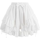 LSYYSKB Women Bloomer Victorian Steampunk Bloomers for Women Teen Girls Ruffled Lace Pumpkin Short Pantaloons Underdress