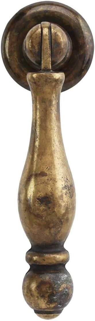 Marella Design 21398.06200.03 Pendant Drop Pull with Round Rosette -7/8 inch x 2 7/8 inch in Antique Brass