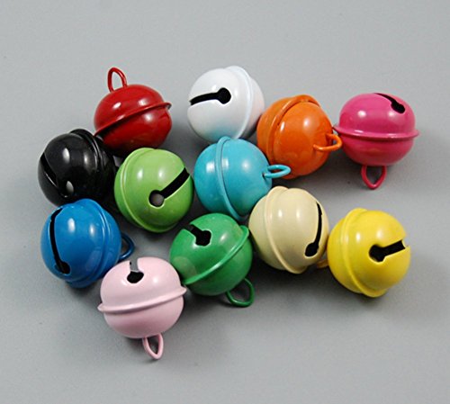 Da.Wa 50pcs Jingle Bells Pet Collar Pendant Loose Beads Charms Jewelry Making Craft(Assorted Color)
