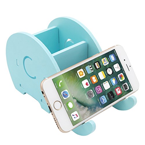 Cell Phone Stand, Creative Elephant Phone Stand Tablet Desk Bracket,Pencil Holder,Desk Supplies Organizer,Desk Storage Rack (Blue)
