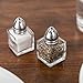 TrueCraftware- 1/2 oz Mini Salt Shakers Stainless Steel Set of 12- Mini Square Glass Cube Salt and Pepper Shakers with Stainless Steel Top Individual Shakers for Restaurants or Weddings