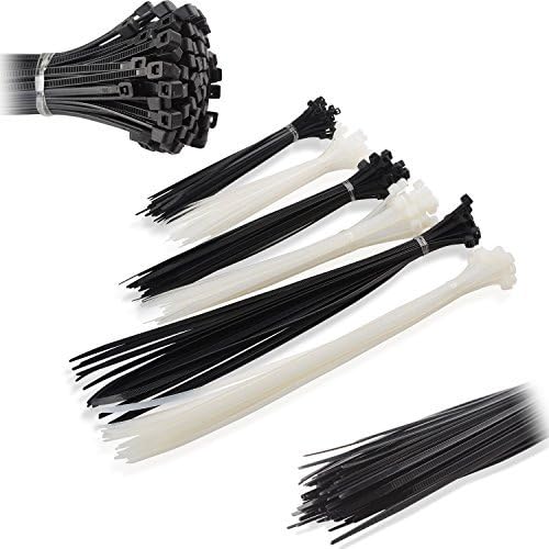 Premium Nylon Zip Cable Ties Heavy Duty Secure Self-Locking Plastic Tie Wraps for Home, Garden, Offices, DIY Projects with 2.5mm Wide and 100mm Long - White100pcs
