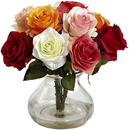 Nearly NaturalRose Arrangement with Vase
