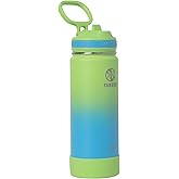 Takeya Actives Water Bottle with Straw Lid - Durable & Easy-Care Water Bottle with Stainless Steel Insulation - BPA-Free Lid with Carry Handle & Straw - Dishwasher-Safe - 18 oz, Ombre Excitement