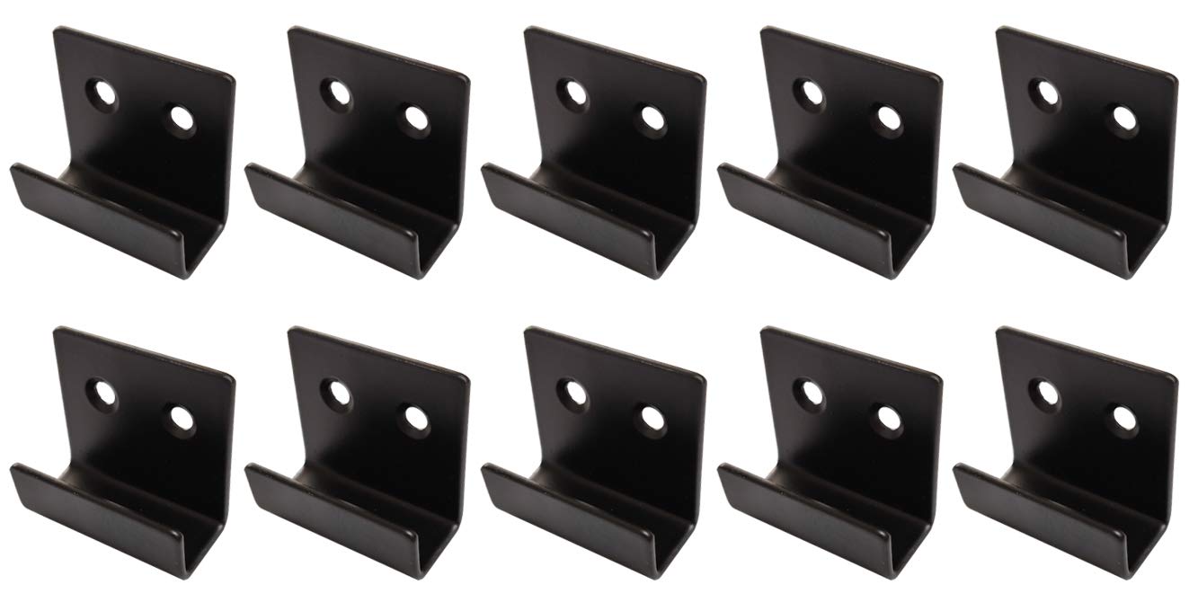 NOVSINO Stainless Steel Flat J Hooks Hanger, Ceramic Tile Billboard Display Board Holder Wall Mount Heavy Duty Hook Brackets Black, Pack of 10 — image 1