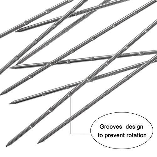 12pc BBQ Skewers set,Stainless Steel Metal Barbecue Kabob Sticks with Heat-resisting Handle- Pefect for Shish Kabob, Grill