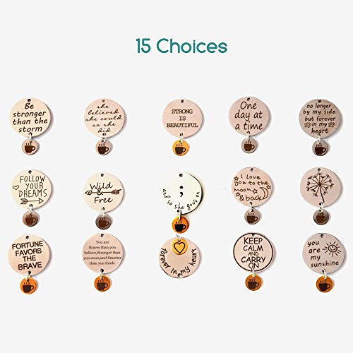 Crimmy - Fashion ID Necklace Lanyards for Women - Stainless Steel Chain ID Badge - Inspirational Pendant Necklace Lightweight ID Holder 34'' - Non Breakaway (one day at a time)
