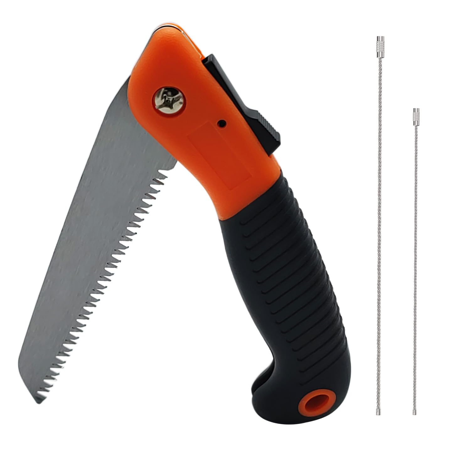 GTIWUNG Folding Hand Saw, Orange Grip, Portable Folding Landscaping Nonslip Handle-Saw, Multifunctional, Best for Trimming Trees, Plants, Shrubs, Wood, and More