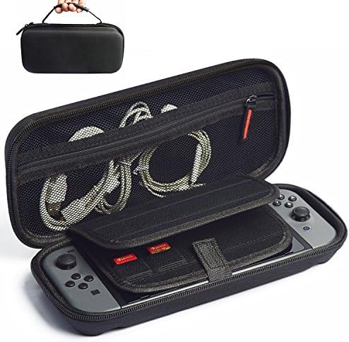 [Updated] Nintendo Switch Case by Feezen - 20 Game Cartridges Protective Hard Shell Travel Carrying Case Pouch for Nintendo Switch Console &amp; Accessories, Black