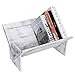 MyGift Shabby Whitewashed Wood Bookcase with Tilted Design, Decorative Storage Organizer Display Bookshelf