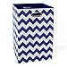Modern Littles BLDLAUN111 Bold Chevron Folding Laundry Basket Blue