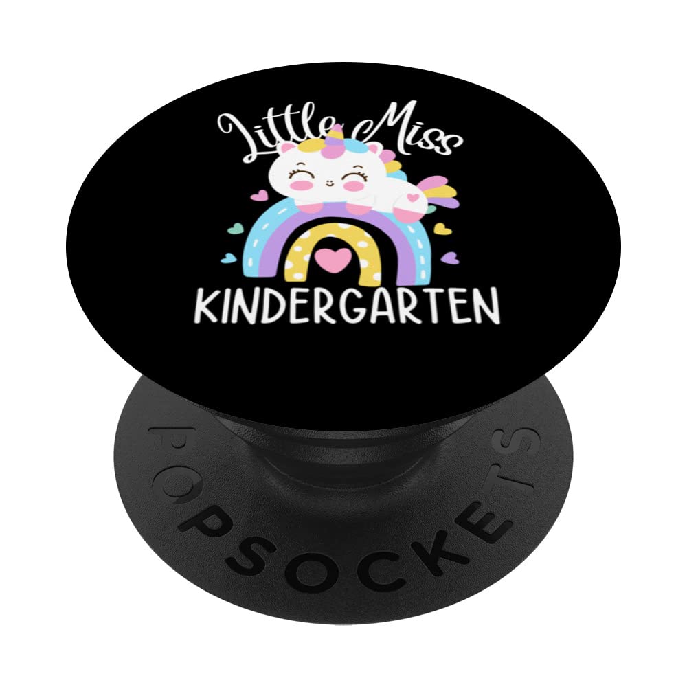 Little Miss Kindergarten Class Rainbow Unicorn Girl Kids PopSockets Swappable PopGrip