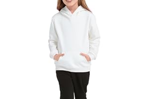 Hercugifts Cotton Kids Hoodie Light Weight Sweatshirt (Thin) with Pockets Long Sleeve Boys Girls Fall Spring Pullover Clothes