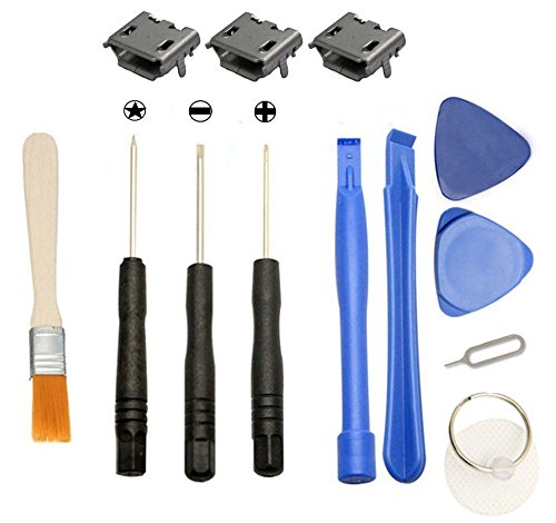 Games&Tech 3 x Micro USB Charging Charger Port Connector + Tools for JBL Flip 2 / JBL Charge Bluetooth Speaker