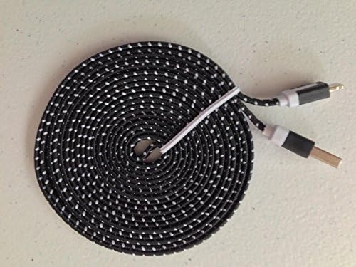 iPhone 7 charger - 10ft., 8 pin Flat Nylon Braided USB 2.0 Cable Data Sync Charger for Apple iPad, iPod &amp; iPhone {Black/White, Orange/Blue, Yellow/Blue, Pink/Blue, Blue/Pink, Purple/Green}