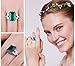 JewelryPalace Luxury 5.9ct Created Green Nano Russian Emerald Cocktail Ring 925 Sterling Silver Size 6