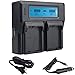 TOP-MAX EN-EL14 EN-EL14A Dual Battery Charger with LCD Screen for Nikon D5500, D3400, D3300, D5300, D5600, D5200, D3200, D3100, D5100, DF DSLR, Coolpix P7700, P7000, P7800, P7100 Cameras