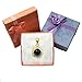 Sterling Silver 18 Karat Gold Overlay Greek Key Theme Double Sided Evil Eye Pendant Charm