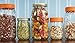 Le Parfait Screw Top Jar - 1L Wide Mouth French Glass Storage Jar (32oz/Quart, Pack of 4, Orange)