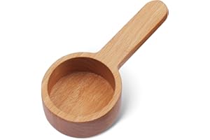 PITASHA Wooden Coffee Spoon, Coffee Scoop Measuring for Coffee Beans, Whole Beans Ground Beans or Tea, Home Kitchen Tools Utensils (3.8in, beech)
