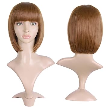 Amazon Com Short Straight Hair Synthetic Black Brown White