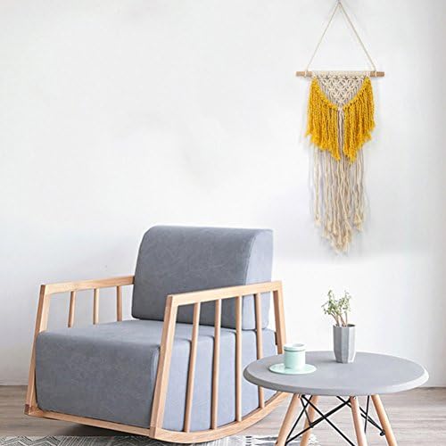 WCHUANG Yellow Beige Bohemian Tapestry Indoor Outdoor Decor Wall Hanging, Rustic Style
