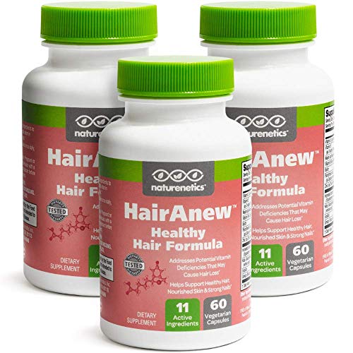 HairAnew (Unique Hair Growth Vitamins with Biotin) – Tested – for Hair, Skin and Nails – Women and Men – Addresses Vitamin Deficiencies That Could be The Cause of Hair Loss or Lack of Regrowth (3)