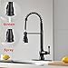 VAPSINT® Modern Commercial One Handle Single Lever Spring Sprayer Pull Down Stainless Steel Pre Rinse Pull Out Oil Rubbed Bronze Kitchen Faucet, Bronze Kitchen Sink Faucet