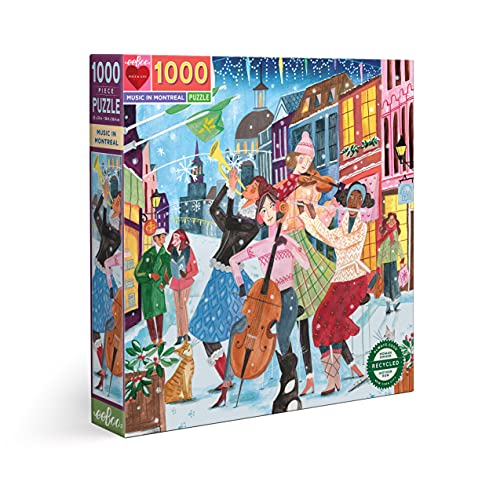 eeBoo: Piece and Love Music in Montreal 1000 Piece Square Jigsaw Puzzle, Jigsaw Puzzle for Adults and Families, Includes Glossy, Sturdy Pieces and Minimal Puzzle Dust