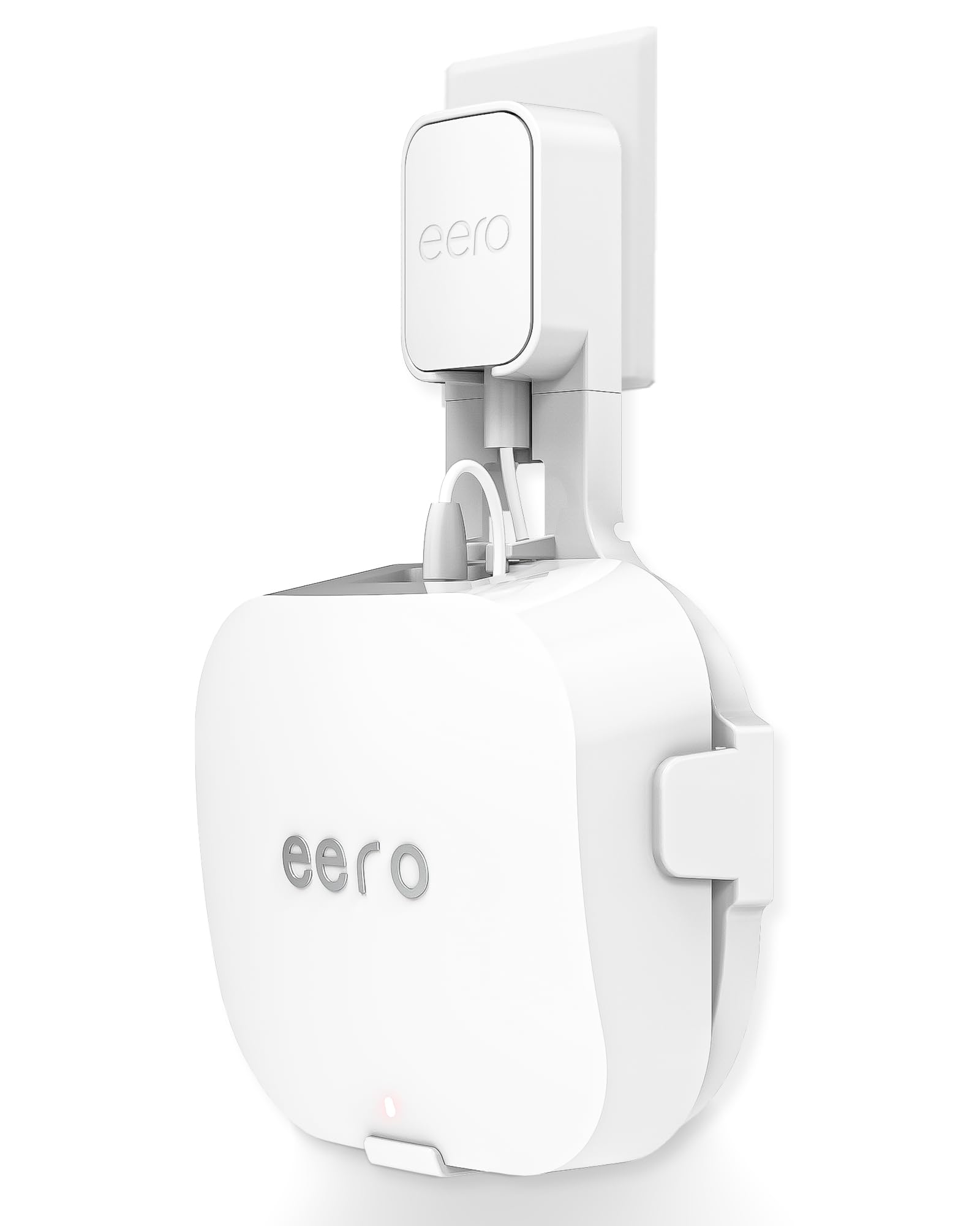 Photo 1 of CUHIOY Wall Mount Holder for eero pro 6/6e, Sleek Secure Wire Organizer for Wi-Fi System, Plug and Play, Durable ABS Material (White, 1-Pack)